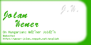 jolan wener business card